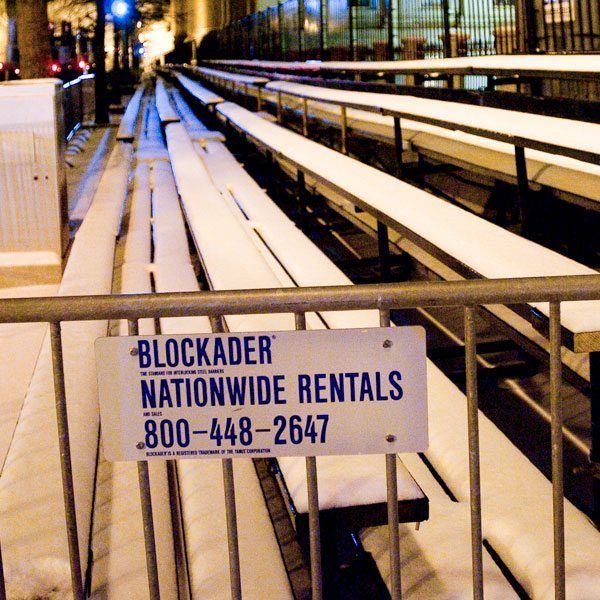 Barriers Alongside Bleachers at the Inaugural Ceremony Site