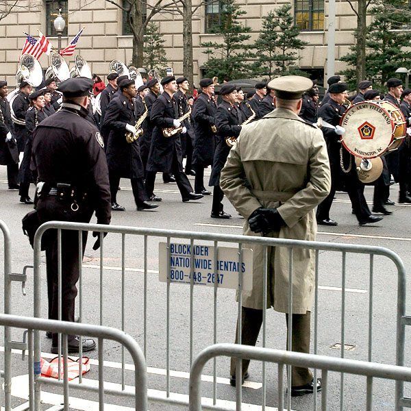 Blockader barriers on the street