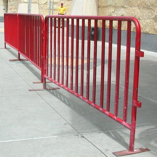Painted steel barricades