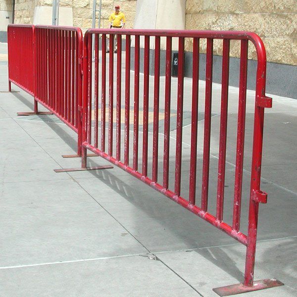 Painted steel crowd control barricades