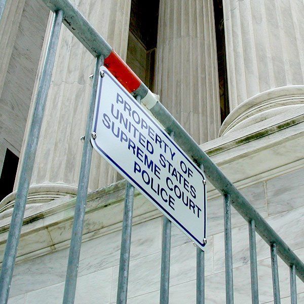 Signage on a barrier