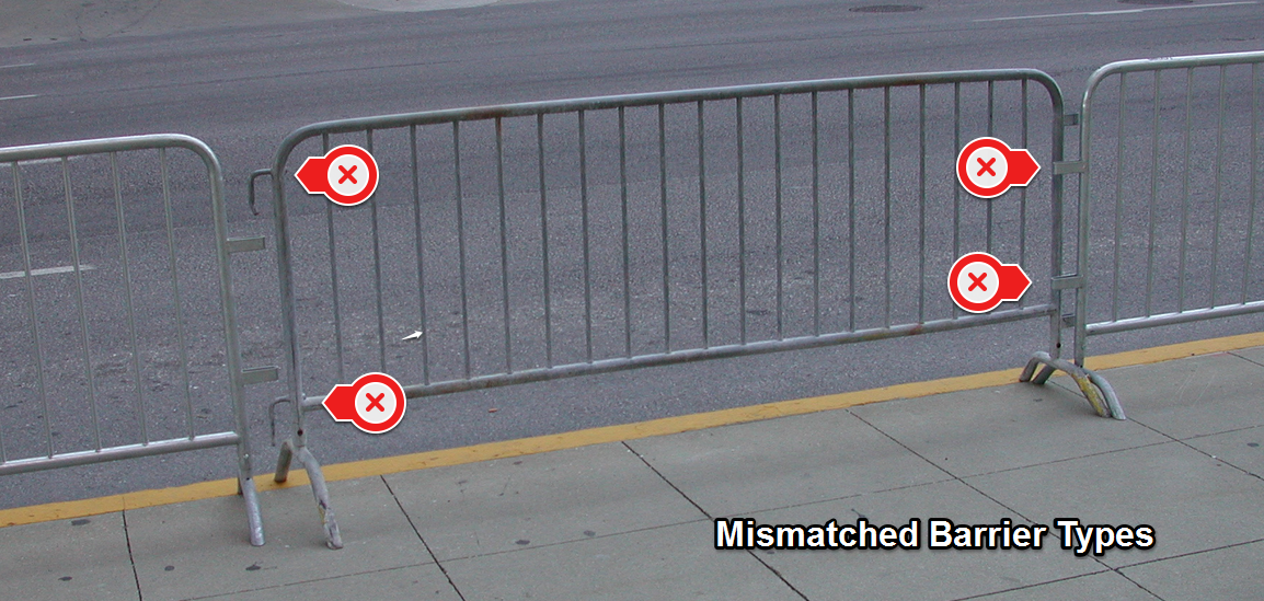 Steel Barriers improperly setup