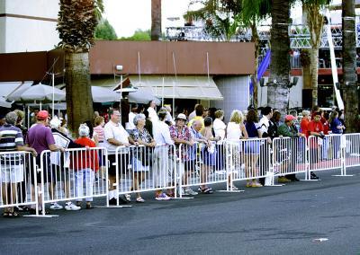 Steel Barriers At A Parade