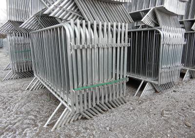 Stacked steel barriers