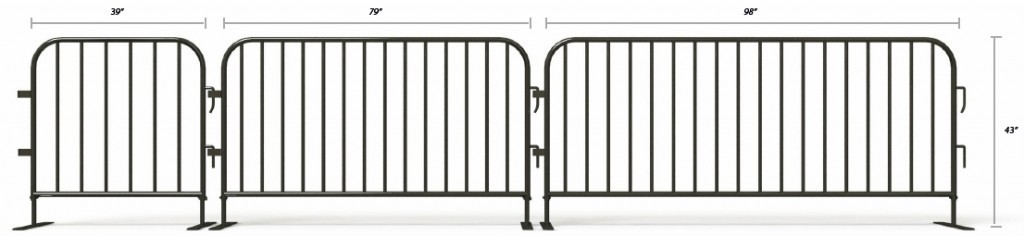 Standard Steel Crowd Control Barrier Sizes