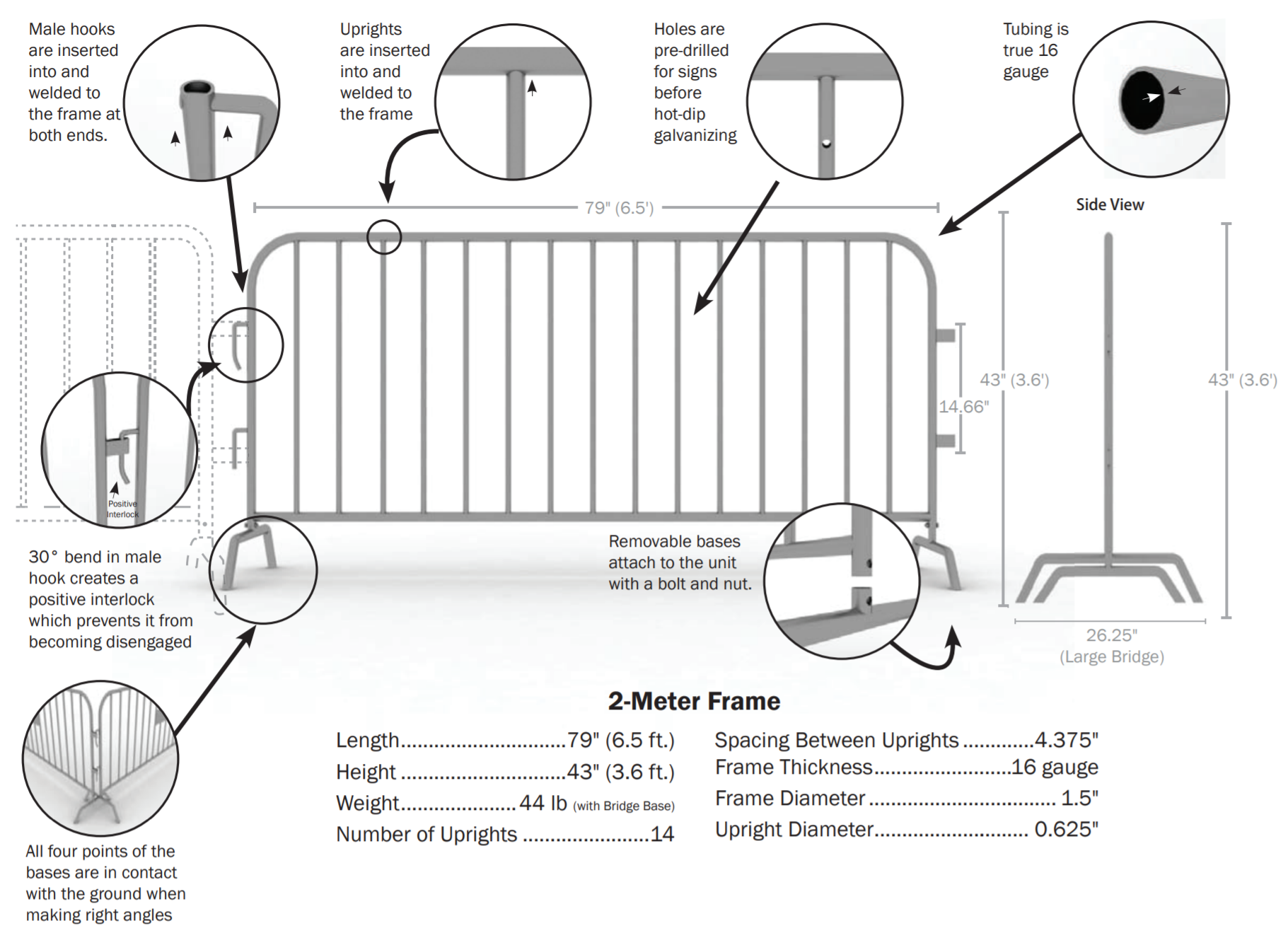 Classic Heavy Duty Steel Barricade Specifications And Features