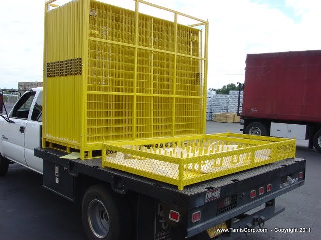 Weded Wire Fence Panels On A Flat Bed Truck