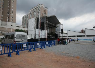 Blue Plastic Barriers To Block Access