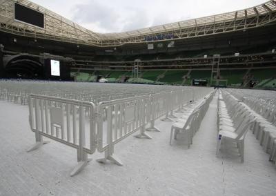 Elegant White Pedestrian Barrier