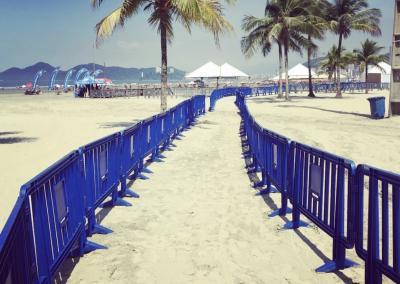 Beach Running Lane With Plastic Barriers