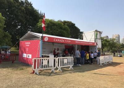 White Barriers At Tent