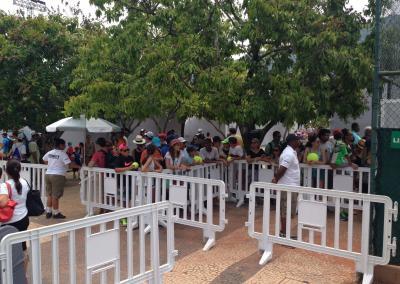 Plastic Barriers Used To Organize Attendees