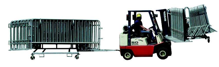 Steel Crowd Control Barrier Cart