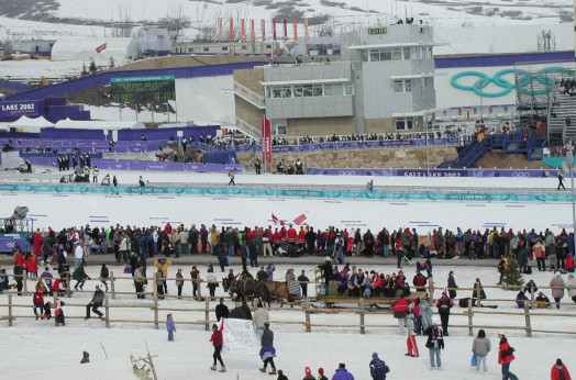 Crowd With Steel Barriers