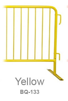 Yellow painted steel barricade