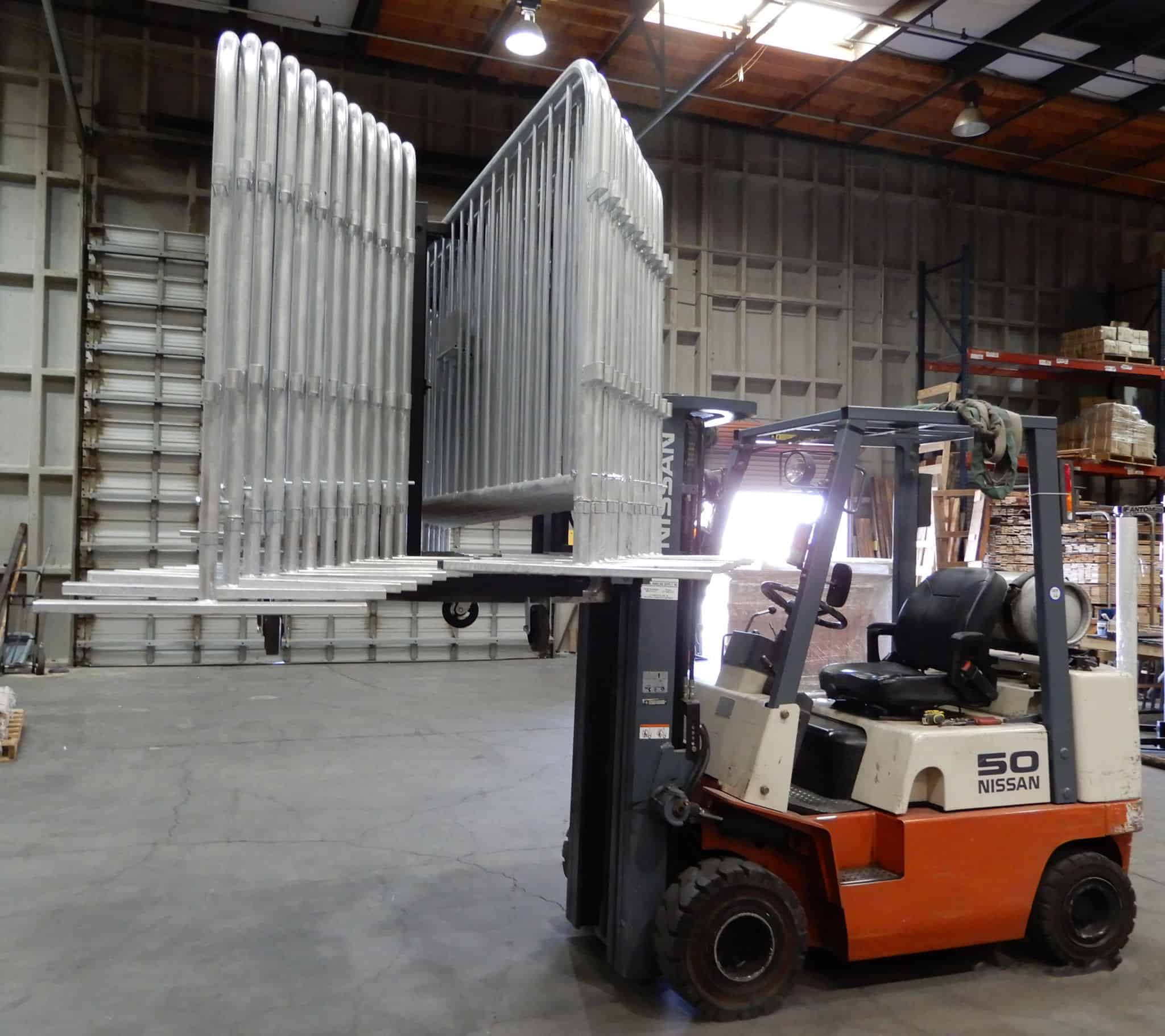 Barriers on fork lift