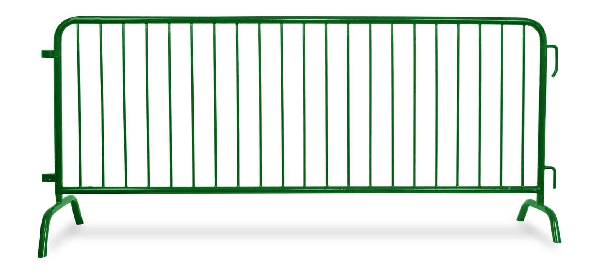 Green Barricade With Bridge Feet - Kroma Steel Barriers