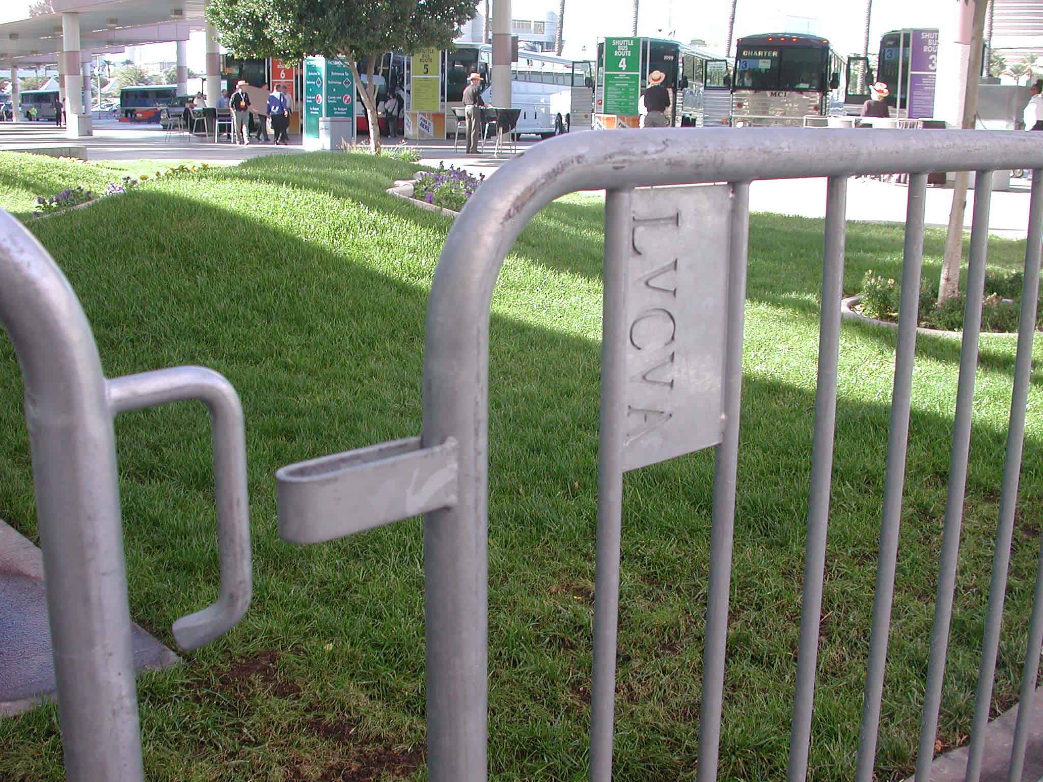 Steel barricade with laser identification