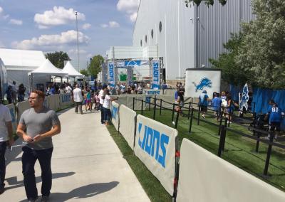 Detroit Lion's barriers and stanchions
