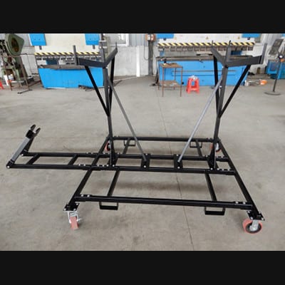 A steel barrier pull cart