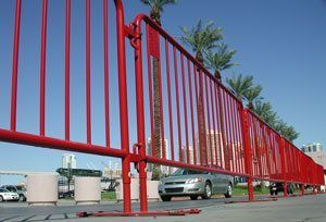 Red painted barriers