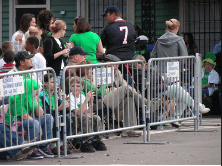 Blockader Steel Barricades Placed In A Crowded Area