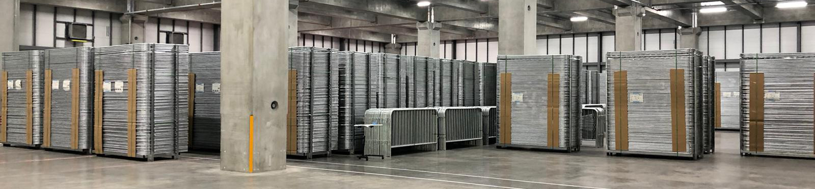 Barriers Stacked In The West Coast Warehouse